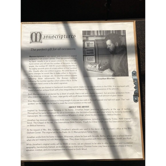 Jonathan Blocher Signed/Numbd Serigraph "Philippians 4:13" Limited Edition Print - Picture 6 of 8